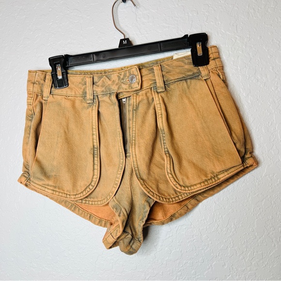 We The Free Prince Street Denim Shorts Size 26 Orange Tone Fall Outfits A1 - Picture 3 of 7